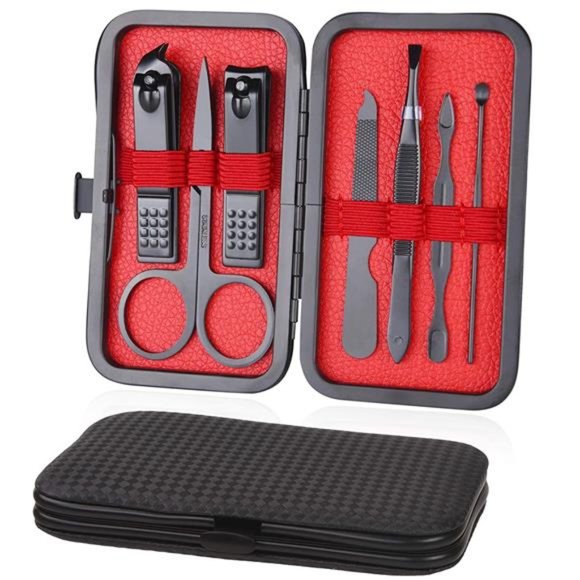 URAQT Nail Clippers, 7 pcs Manicure Set, Nail Scissors & Eyebrow Grooming Kit